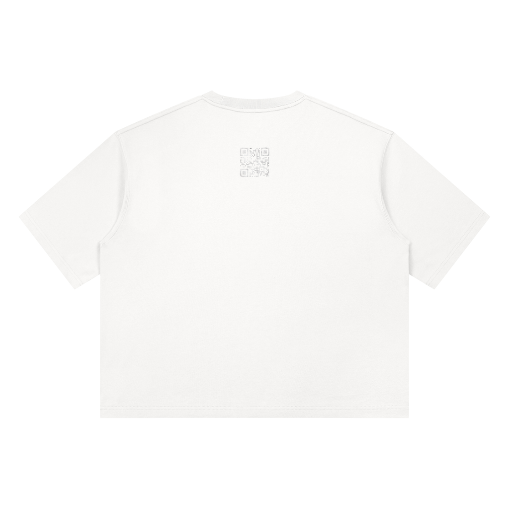 Say It Louder: Oversized QR Tee (White & Grey)
