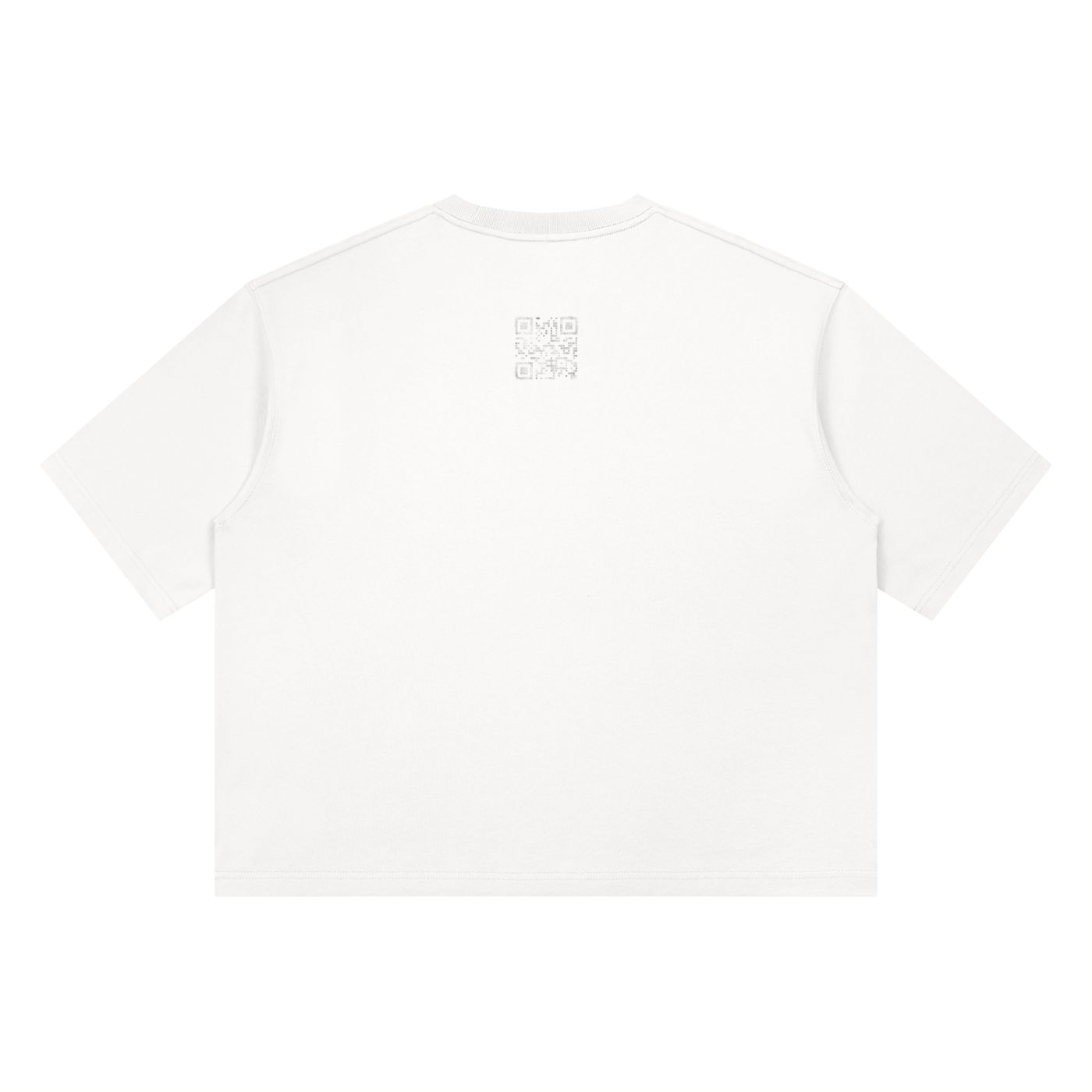 Say It Louder: Oversized QR Tee (White & Grey)