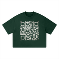 Say It Louder: Distressed QR Boxy Tee (Black & Green)