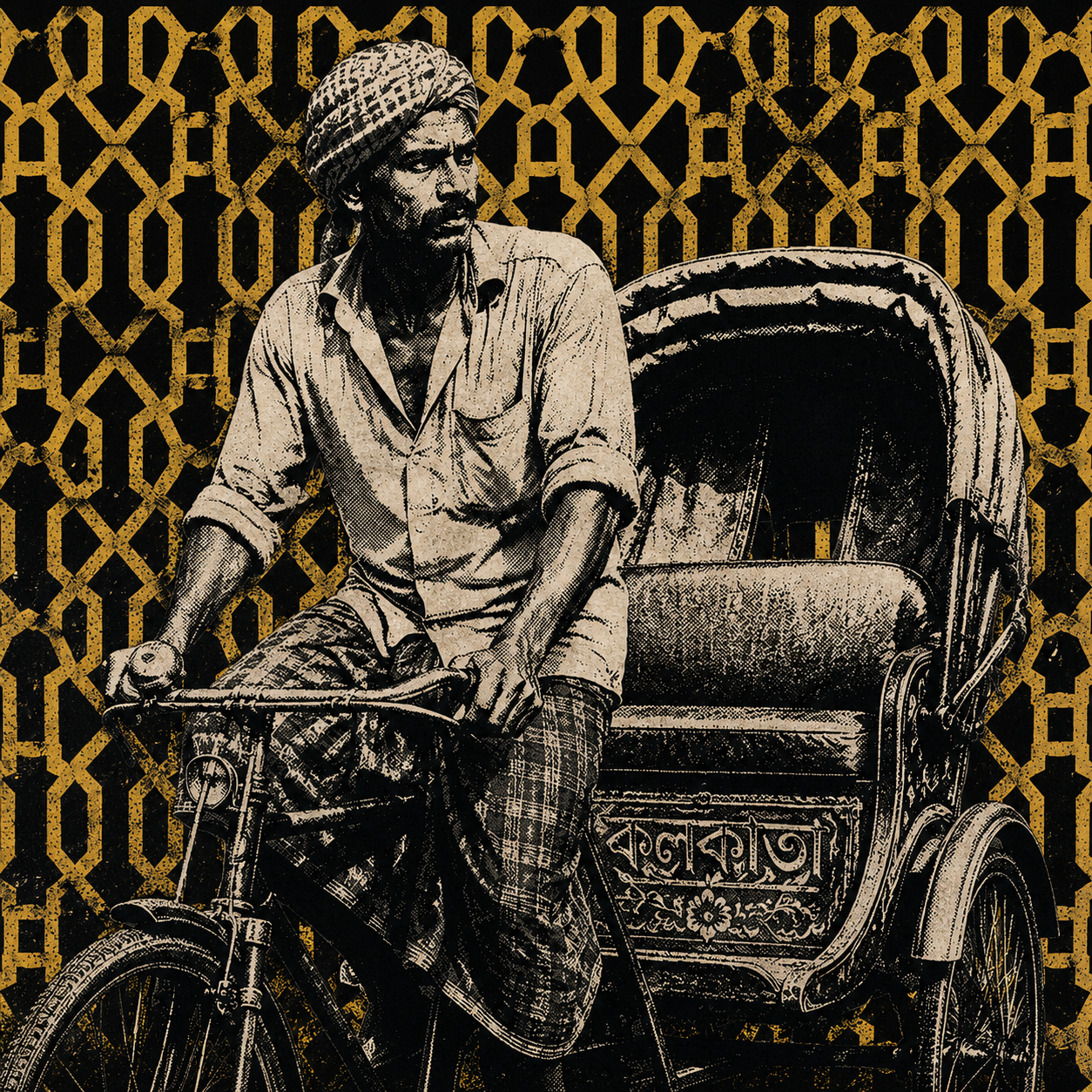 Bengali rickshaw driver popart by Dilara Kaan